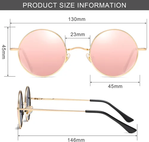 Vista 6 de Gafas de sol polarizadas redondas retro, gafas redondas hippie, gafas de sol de Lennon círculo pequeño