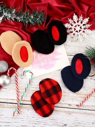 Vista 6 de 4 Pairs Unisex Bandless Ear Warmers Fleece Ear Muffs Thick Winter Ear Covers