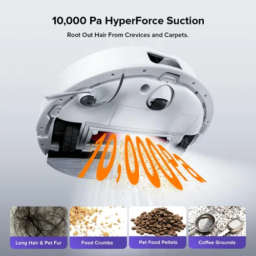 Vista 4 de roborock Robot aspirador y trapeador Q10 S5+, succión de 10,000 Pa, mejorado desde Q8 max+, 70 días de autovaciado, evita obstáculos, trapeador