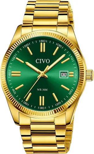 Vista 8 de CIVO Analog Mens Watches Silver: Wrist Watches with Date Easy to Read - Dress Stainless Steel Watch for Men Gifts for Husband Father at Birthday