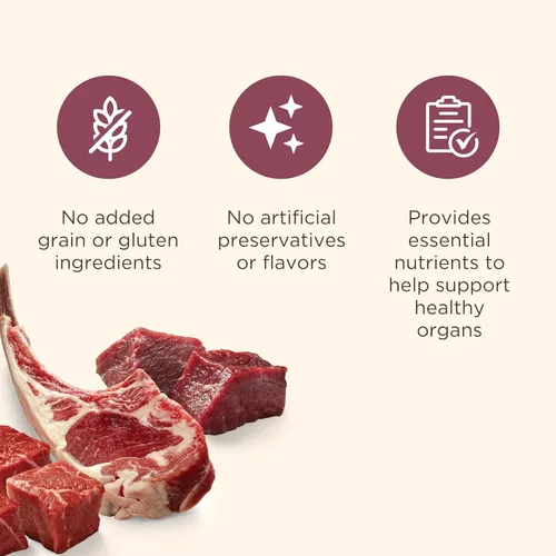 Vista 6 de Nutrish Receta de carne de res, patata y guisantes alta en proteínas con carne de venado y cordero, bolsa de 4 libras, el embalaje puede variar