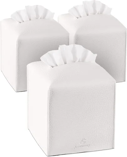 Vista 29 de Funda para Caja de Pañuelos, Jeethemy Porta Caja de Pañuelos Cuadrada de Cuero PU, Moderno Estuche de Pañuelos Organizador Dispensador de Papel
