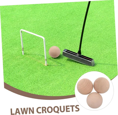 Vista 8 de Juego de 3 pelotas de golf de croquet duraderas para exteriores, para divertidas reuniones familiares y actividades en el patio trasero, ideal