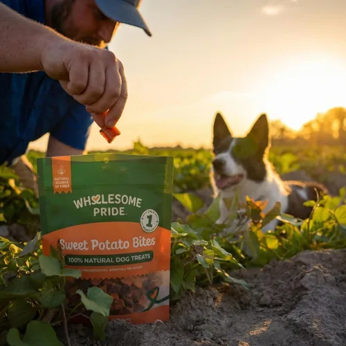 Vista 6 de Wholesome Pride - Caprichos de batata – premios naturales para perros – veganos, sin gluten y sin granos Sin conservantes, 100% batata, suavemente