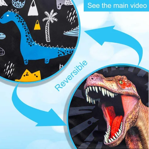 Vista 3 de gxtvo Mochila de dinosaurio para niños, 3 unidades, 16 pulgadas, preescolar, primaria, con lonchera