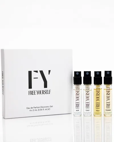 Vista 2 de Free Yourself Set Eau De Parfum Discovery Unisex 4 frascos de 0.1 fl oz, colección The Elements