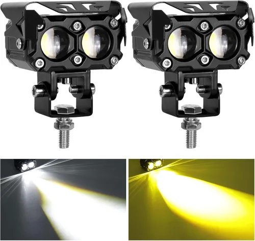 Vista 11 de KAWELL Luz de conducción LED de 60 W, luz antiniebla auxiliar, foco LED, IP68, impermeable, doble color, luz de trabajo LED para motocicleta