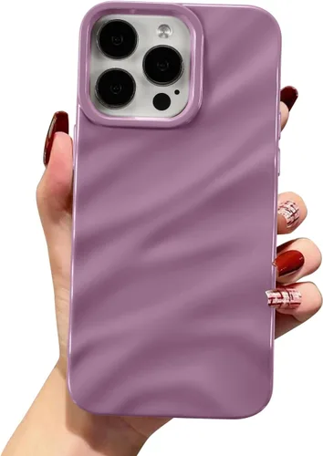 Vista 25 de QLTYPRI Funda compatible con iPhone 11, bonita funda con patrón de ondas de agua para niñas y mujeres, delgada, satinada, brillante, suave, de Beige