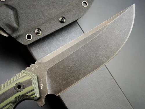 Vista 4 de Eafengrow EF134 Cuchillo de hoja fija, hoja de acero DC53,Cuchillos fijos EDC con mango G10 para trabajar y acampar