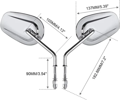 Vista 2 de SLMOTO Espejos retrovisores cromados aptos para Harley Touring FLHT FLHR Road King FLHTC CLASSIC SPORTSTER XL 1200 883 FLSTC FLSTF