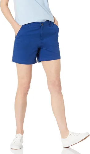 Vista 24 de Amazon Essentials Pantalones cortos caqui de tiro medio y entrepierna de 5 pulgadas para mujer (disponible en cortes rectos y curvos)