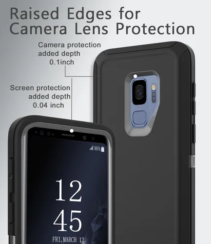 Vista 4 de Funda protectora resistente para Samsung Galaxy S9, a prueba de golpes, resistente a las caídas, Galaxy S9 Csae, 5.8 pulgadas (negro/gris)
