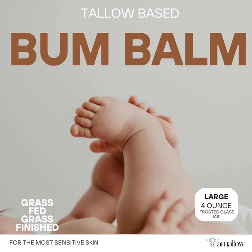 Vista 2 de Amallow Baby Bum Balm – Crema de área de pañales para piel sensible y propensa a erupciones – Sin petróleo ni fragancia – Bálsamo hidratante suave