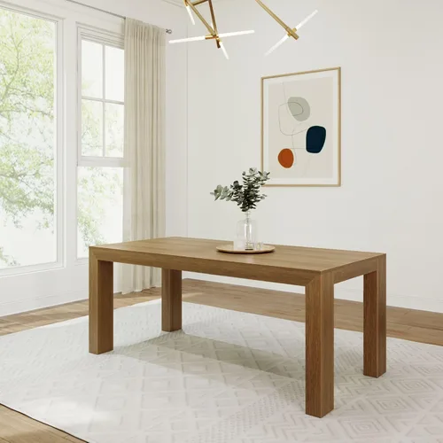 Vista 9 de Plank+Beam Mesa de comedor moderna de 72 pulgadas, rectangular, cepillo Cepillo de alambre negro