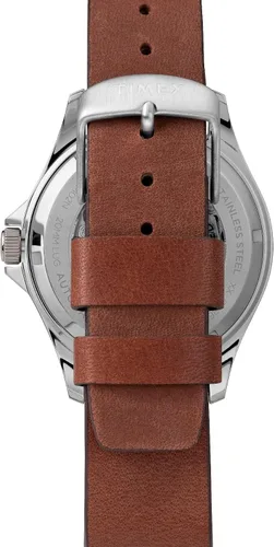 Vista 4 de Timex Navi XL 1.614in automático rojo marrón, Acero inoxidablemarrónrojo