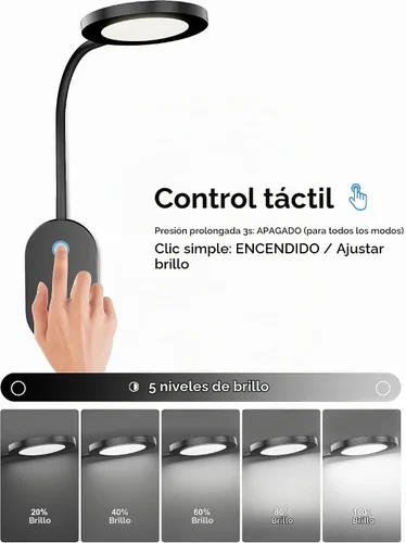 Vista 4 de Deeloop Luz de Lectura Montada en Pared LED para Cama, Luz de Libro para Pared, Lámpara de Mesita de Noche con Salida USB, Temporizador de Apagado
