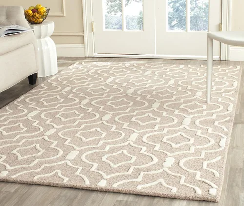 Vista 17 de SAFAVIEH Cambridge Collection - Alfombra decorativa de 2 x 3 pies, color beige y marfil, lana marroquí hecha a mano, ideal para zonas de alto