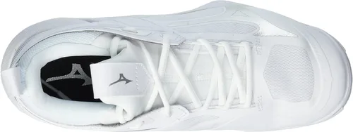Vista 8 de Mizuno Wave Momentum - Tenis de voleibol para mujer 7 1 2 0750, color blanco y plateado, talla 7.5 de EE. UU