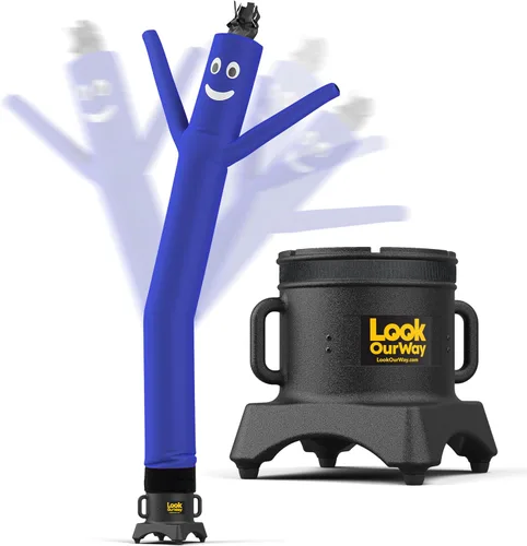 Vista 43 de LookOurWay Air Dancers - Hombre inflable de baile alocado de 7 pies de altura con soplador Sky Dancer - Hombre bailando publicitario inflable negro