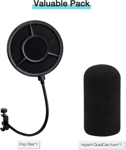 Vista 6 de YOUSHARES - Filtro Pop de Espuma para Micrófono QuadCast – Parabrisas de 5.5 Pulgadas de Diámetro, 6 Capas, Filtro Pop para Cubierta de Micrófono