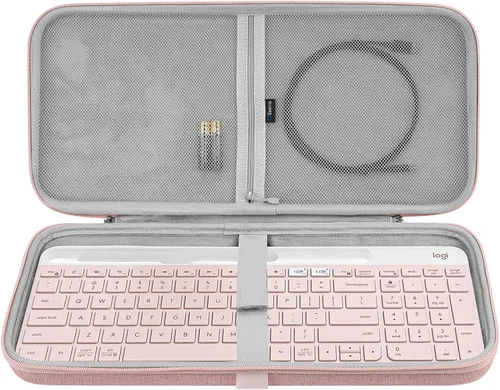Vista 7 de GEEKRIA Logitech MK470 - Funda protectora de viaje para teclado y mouse Logitech MK470, compatible con Logitech MK470 / K585 / K580 (gris oscuro)