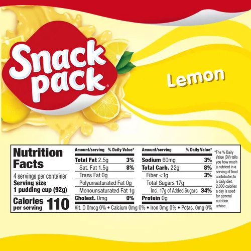 Vista 51 de Snack Pack Tazas de pudín con sabor a pastel de crema de plátano, 3.25 onzas, 4 unidades (paquete de 12)