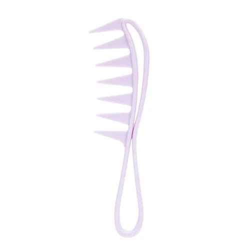 Vista 6 de Peine desenredante de dientes anchos para ducha, peine flexible de amplia separación, peine hueco, peine antiestático desenredante para el cabello