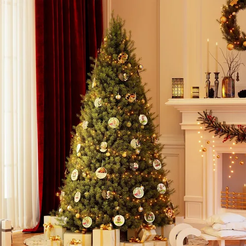 Vista 7 de Bemaystar Adornos de Navidad personalizados 2024 – Adornos de fotos de copo de nieve personalizados con texto, adornos para decoraciones de árboles