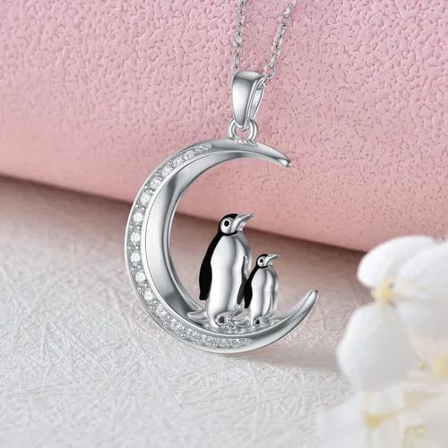 Vista 4 de TOUPOP Sterling Silver Necklaces Animal Jewelry for Women ButterflyCatDogBeeElephantRabbitPenguinHorseSnakePhoenix Jewelry Necklace Gifts for Women