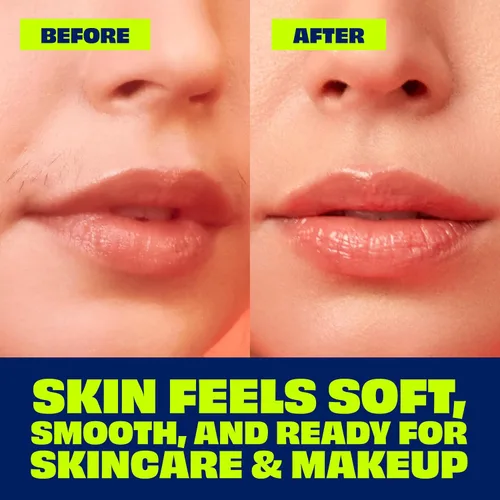Vista 6 de NAIR Prep & Smooth Crema depilatoria exfoliante facial para mujeres, eliminación eficaz del vello para piel suave con ácido hialurónico, 1.76 onzas