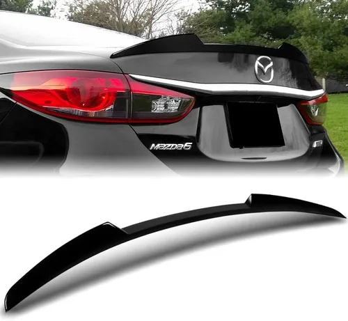 Vista 6 de EPARTS - Tapa trasera de plástico ABS estilo V para maletero compatible con Mazda 6 2018 2019 2020 2021 (estilo carbón)