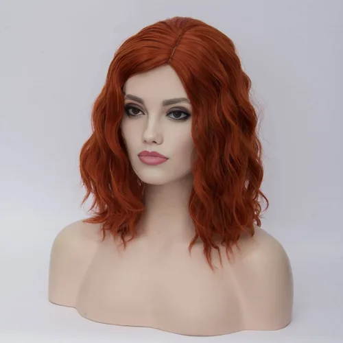 Vista 5 de Aicos Fashion - Peluca de pelo corto y rizado de 35 cm, resistente al calor, para uso diario o para carnaval, fiesta de disfraces, cosplay, peluca