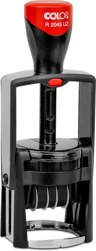 Vista 2 de MaxMark - Sello profesional de 12 horas y fecha autoentintado de alta resistencia con tinta negra de mensaje de texto personalizado