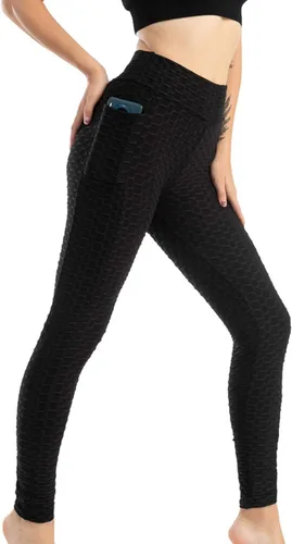Vista 3 de Leggings deportivos de gimnasio para mujer, mallas de entrenamiento con levantamiento de glúteos, sin costuras, leggings elásticos de cintura alta