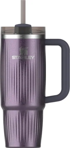 Vista 186 de STANLEY Quencher H2.0 Vaso Térmico con asa y pajilla, 64 onzas, tapa Flowstate de 3 posiciones, gran capacidad para viajes y deportes, vaso de acero