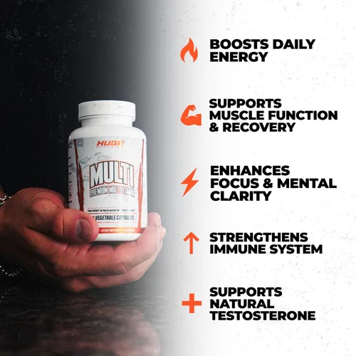 Vista 2 de Gran multivitamínico para hombres, fórmula todo en uno de alto rendimiento para atletas y culturismo, reposición de vitaminas y minerales, apoya