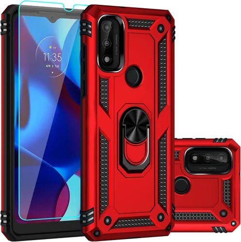 Vista 7 de Funda para Moto G Power 2022, con protector de pantalla, grado militar, 16 pies, cubierta probada contra caídas con soporte magnético, funda Azul