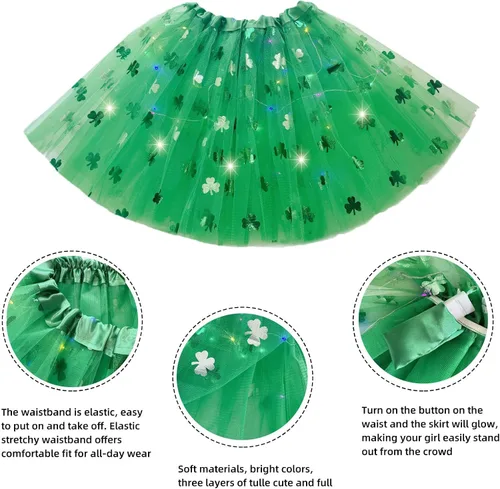 Vista 40 de Faldas de tutú LED para mujer, falda de tul con capas para baile de ballet, faldas iluminadas para disfraz de fiesta