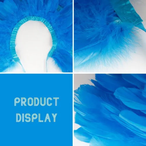 Vista 6 de Chal de plumas para mujer, collar de plumas de cisne, capa de cuervo de Halloween, accesorios de disfraz de bruja maléfica