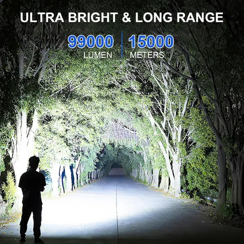Vista 2 de Cinlinso Linternas LED recargables de alto lúmenes, luz de flash súper brillante, 3 modos IPX7 impermeables, linternas de alta potencia