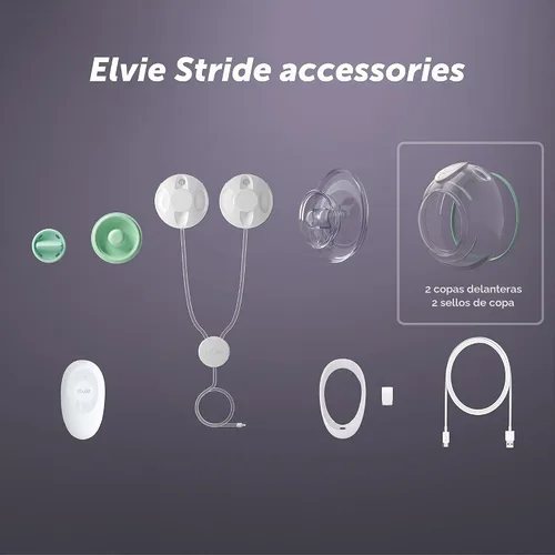 Vista 4 de Elvie Stride - Vasos extractores de leche de 5 onzas, aptos para lavavajillas, silicona de grado alimenticio, sin BPA, accesorios
