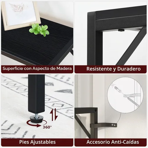 Vista 7 de MAHANCRIS Mesa consola, mesa de sofá estrecha, mesa de entrada de 43.3 pulgadas con estación de energía, mesa detrás del sofá, estilo simple