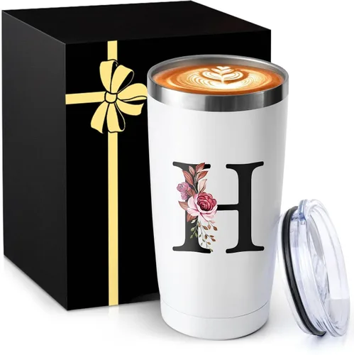 Vista 20 de Taza de café aislada de 20 onzas con tapa de acero inoxidable a prueba de derrames y fugas, pesada, grande, reutilizable, térmica, para viajes