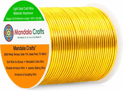Vista 159 de Mandala Crafts - Alambre de aluminio anodizado de calibre 22 para hacer joyas - 137.2 m de alambre flexible surtido y coloreado - Doble para bonsái