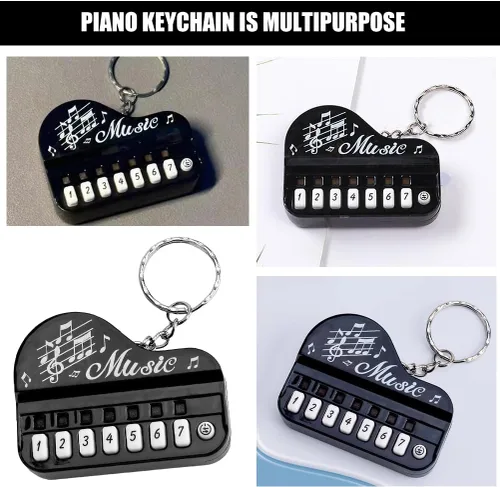 Vista 5 de LIFKOME Llavero colgante de piano, 2 piezas, llavero de teclado de piano, mini instrumento musical, colgante para decoración de mochila y bolso