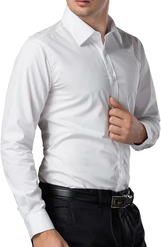Vista 5 de Paul Jones - Camisas de vestir de manga larga con botones para hombre