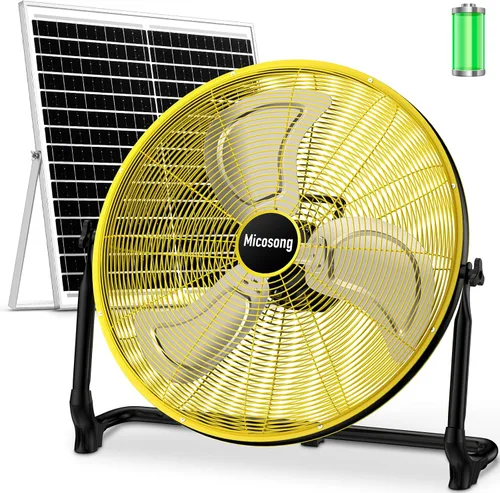 Vista 11 de Ventilador de suelo portátil de 14 pulgadas, ventilador de campamento inalámbrico para exteriores, ventilador recargable de larga duración