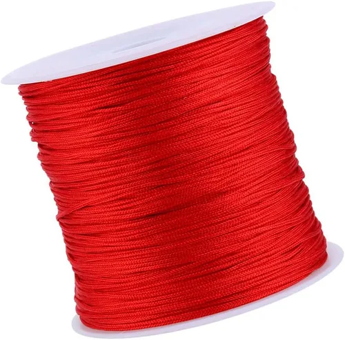 Vista 7 de Yosoo Health Gear Cordón de nylon rojo para hacer joyas, hilo para pulsera, hilo rojo original