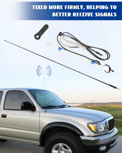 Vista 4 de ANODZU Conjunto de antena manual apto para Toyota Tacoma 1995-2004, contiene base de antena 86300-04050, tuerca de antena superior 86396-04010