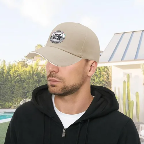 Vista 4 de Sombrero personalizado a granel Agregue su propio diseño aquí Sombreros personalizados Gorra de béisbol personalizada Hombres y mujeres
